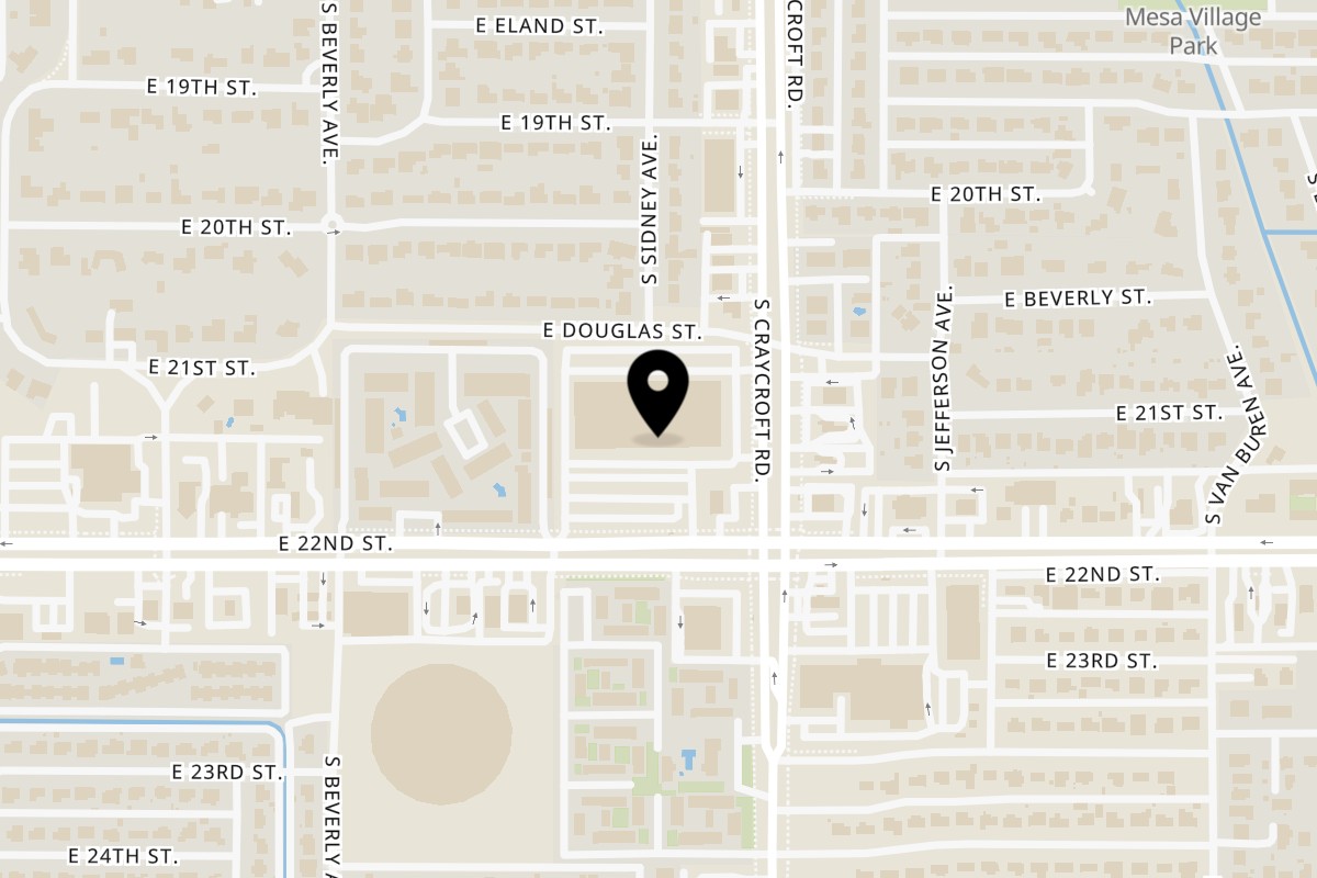 Map showing the location of Janet & Ray's on 5443 E 22nd St in Tucson