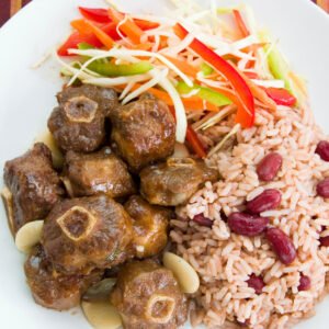 Caribbean-style-curried-Oxtail-served-with-rice
