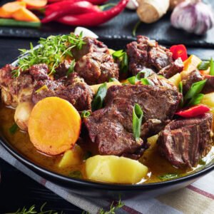 Traditional-Jamaican-Curry-Goat-in-a-bowl